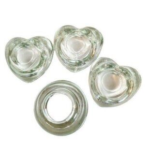 Crystal Clear Small Clear Glass Votive Candle Holders set of 4 1h